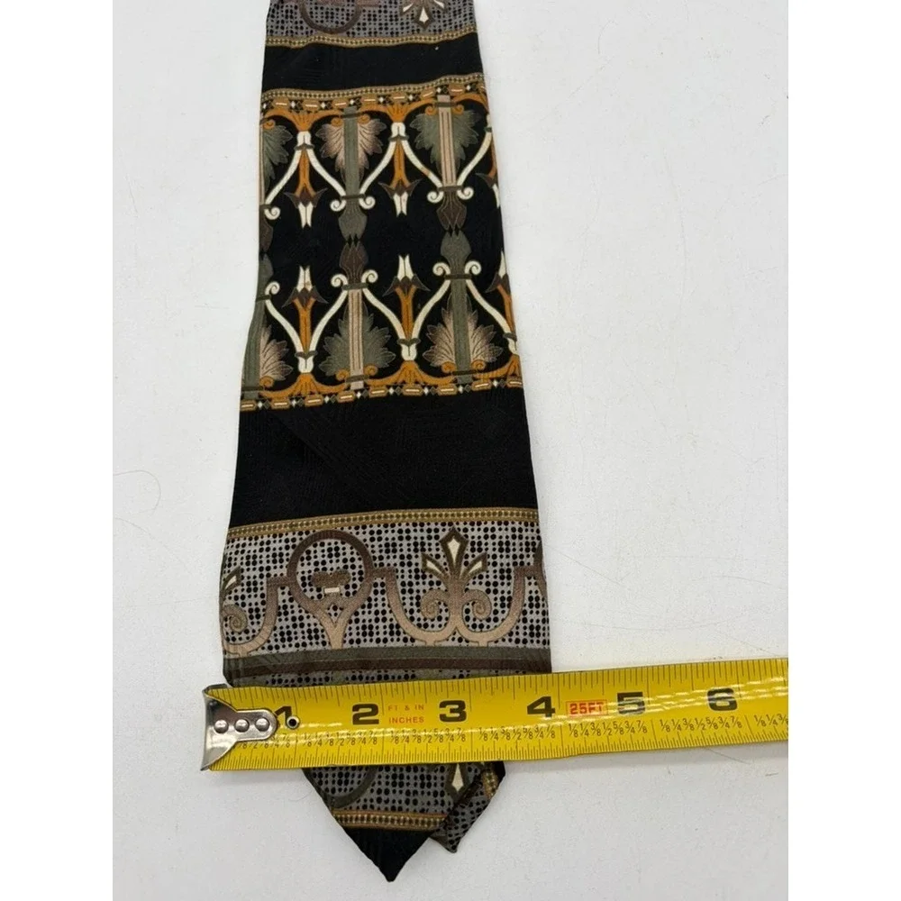 Vintage Givenchy Tie Multicolor‎ Print Classic 100% Silk Geometric Size 58